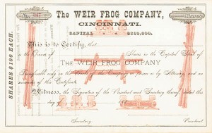 Weir Frog Co, Cincinnati, Ohio - Stock Certificate